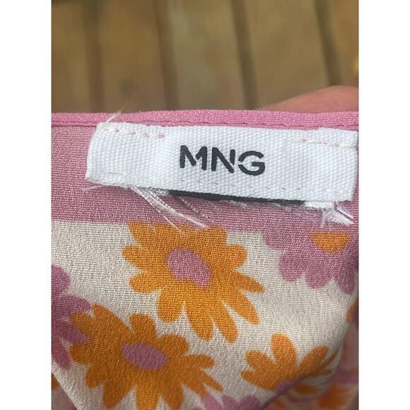 MNG Pink and Orange Floral Scarf - Picture 2 of 14